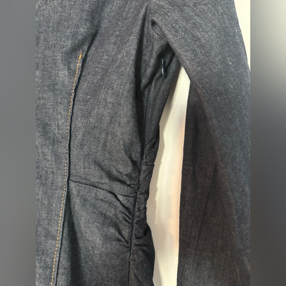 Zara Elegant Denim Button-Down Dress Sz XS - Picture 6 of 12